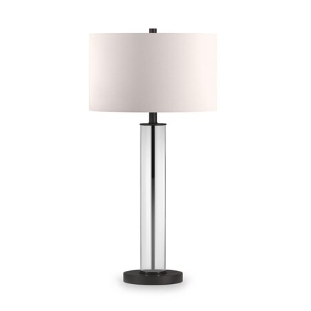 Hudson & Canal Henn, Hart  Harlow Clear Glass, Blackened Bronze Table Lamp TL0182